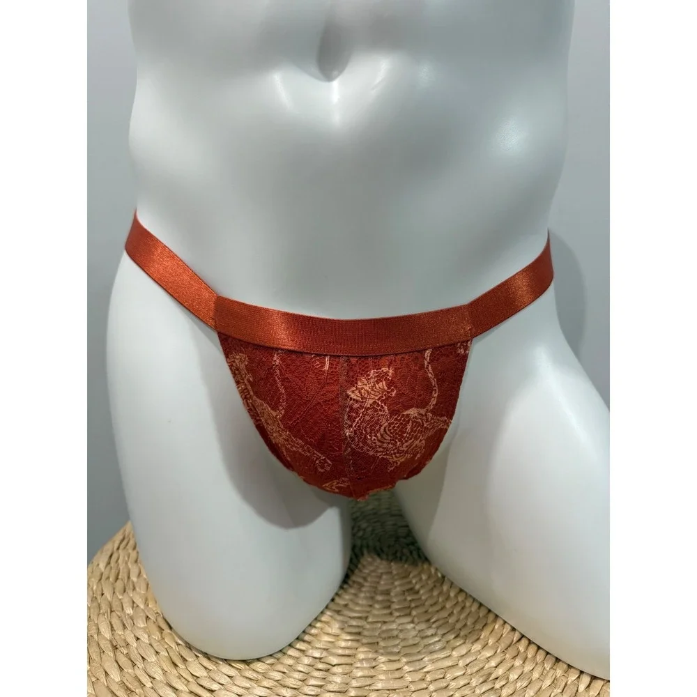 Cosabella Never Say Never Italian Lace Men's Thong Sahara Tiger Size S